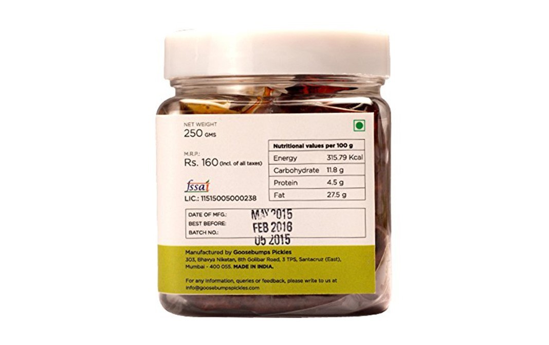 Goosebumps Chana Methi Fenugreek Base (Sour / Spicy) Homemade Pickle   Glass Jar  250 grams